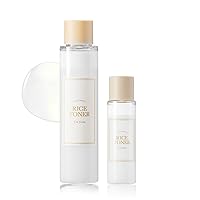I'm From Rice Toner Set 5.07 Fl Oz + 1.01 Fl Oz, Travel Friendly, Milky Toner for Glowing Skin, 77.78% Korean Rice, Glow Essence with Niacinamide, Hydrating for Dry, Dull, Combination Skin, Vegan