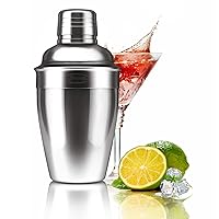 Newness Cocktail Shaker, Stainless Steel Martini Shaker, Drink Shaker Built-in Strainer, Professional Stainless Margarita Mixer, Bartender Kit Gifts, Small, Easy to Carry, Single Martini 8.4oz（250ml)