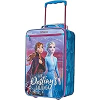 American Tourister Kids' Disney Softside Upright Luggage, Telescoping Handles, Frozen Destiny, Carry-On 18-Inch