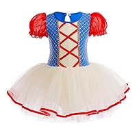 Baby Girls Princess Ballet Dress Short Sleeve Leotards Skirted Tutu Dancewear Halloween Christmas Party Fancy Costume