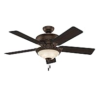 Hunter Fan Company Italian Countryside Indoor Ceiling Fan with LED Lights and Pull Chain Control, p.a. cocoa, 52 (53200)