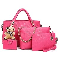 4pcs Set Handbags for Women Shoulder Bag Purse Card Holder Shopper Tote Satchels