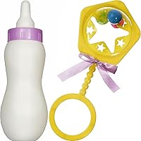 Giant Rattle & Bottle Baby Toy Set - Pack of 1 - Sensory Development, Soothing Entertainment for Infants & Toddlers