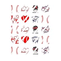 Baseball Mom Nail Art Decals - Waterslide Nail Decals