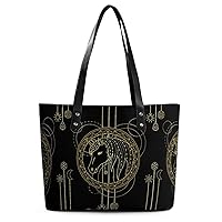 Womens Handbag Unicorn Leather Tote Bag Top Handle Satchel Bags For Lady