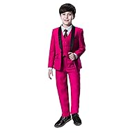 Boys Blazer Suit 3 Pieces Set Jacket Vest Pants Tuxedos Slim Fit Suits Formal Party Wear Dress Outerwear Coats