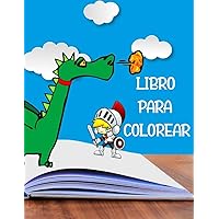 Libro para Colorear: + de 90 dibujos | Para niños de 4 a 8 años | Dibujos de animales, dinosaurios, playas, gatos ... | Gran formato, 186 páginas, 8.5 