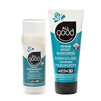 All Good Sport Mineral Face & Body Sunscreen - UVA/UVB Broad Spectrum, Water Resistant, Coral Reef Friendly, Gluten-Free - SPF 50 Butter Stick & SPF 30 Lotion