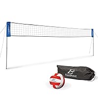EastPoint Sports Easy-Fit Adjustable Volleyball Net - Fits Yards Adjusts from 10 ft. to 30 ft. Long - Includes All Accessories