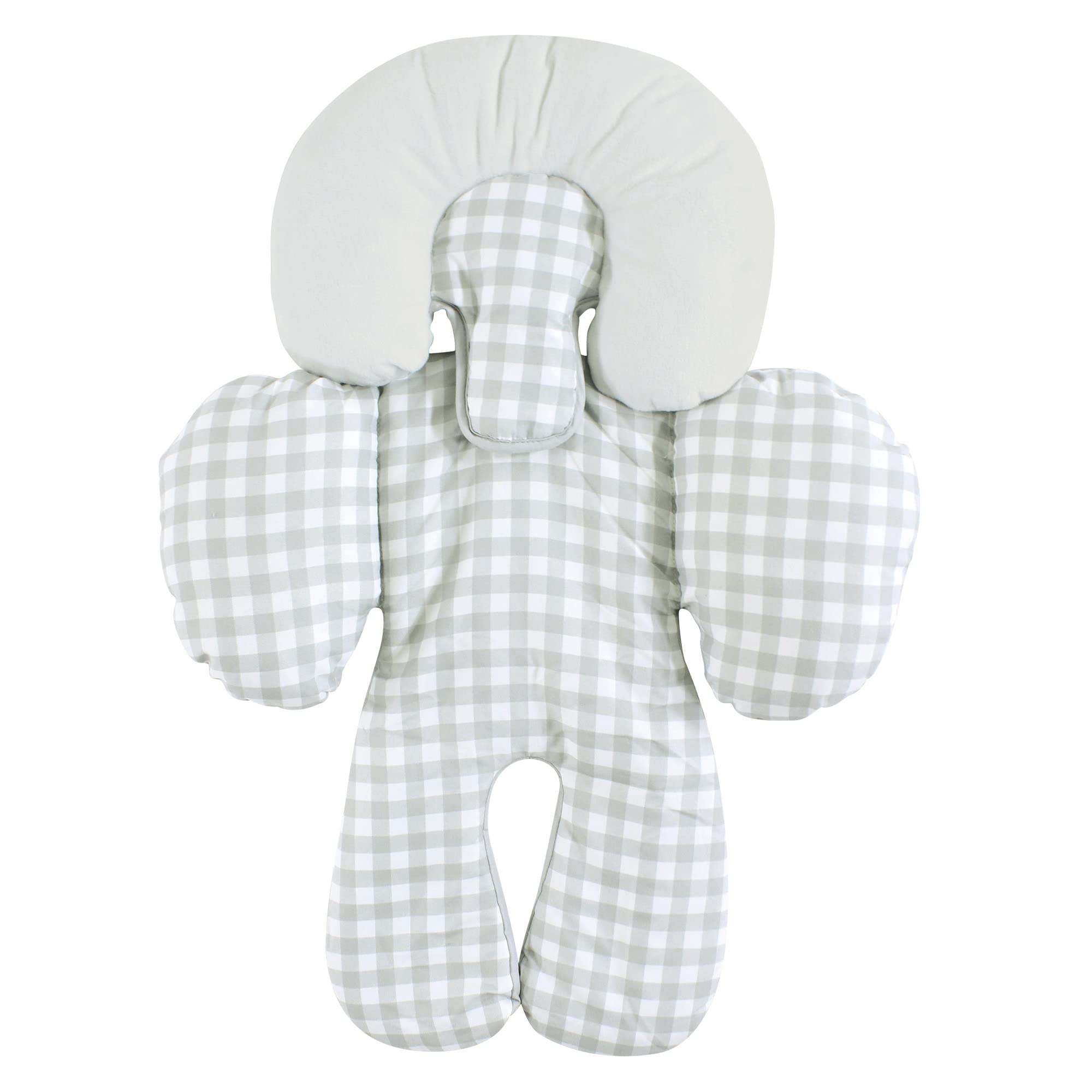 Hudson Baby Unisex Baby Car Seat Body Support Insert, Gray Gingham, One Size