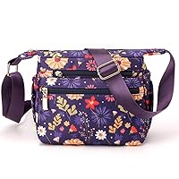 YYW Women Multi Pocket Cross Body Bag Nylon Messenger Bag Ladies Casual Shoulder Bag Large Crossover Bag for Travel Shopping
