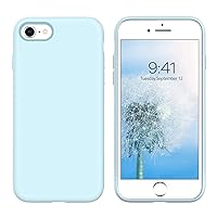 YINLAI iPhone SE 2022 Case 5G,iPhone SE 2020 Case,iPhone 8 Case iPhone 7 Case Slim Liquid Silicone Non Slip Shockproof Cover Soft Bumper Protective Phone Case for iPhone SE 3rd/SE 2nd Gen/8/7,Fog Blue