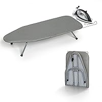 Metal Foldable Tabletop Ironing Board with Iron Rest, Portable Ironing Board Small with Heat Resistant Cotton Cover, RAINHOL Mini Iron Board for Small Space and Travel, 31