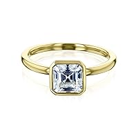 Kobelli 1.00ct Asscher Pop Moissanite Bezel Ring