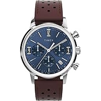 Timex Herren Chronograph Uhr mit Leder Armband Marlin