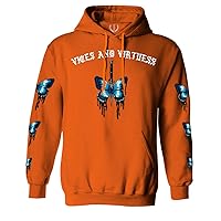 VICES AND VIRTUES Aesthetics Summer Cool Print cute blue Butterfly knife tattoo Graphic Hoodie