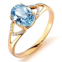 Kardy Aquamarine Gemstone Diamond Ladies Bridal Set Wedding Engagement 14K Solid Yellow Gold Diamond Ring