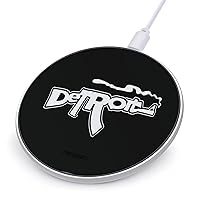 Detroit Gun Portable Fast Charging Pad 10W Round Charger with USB Cable for Travel Work