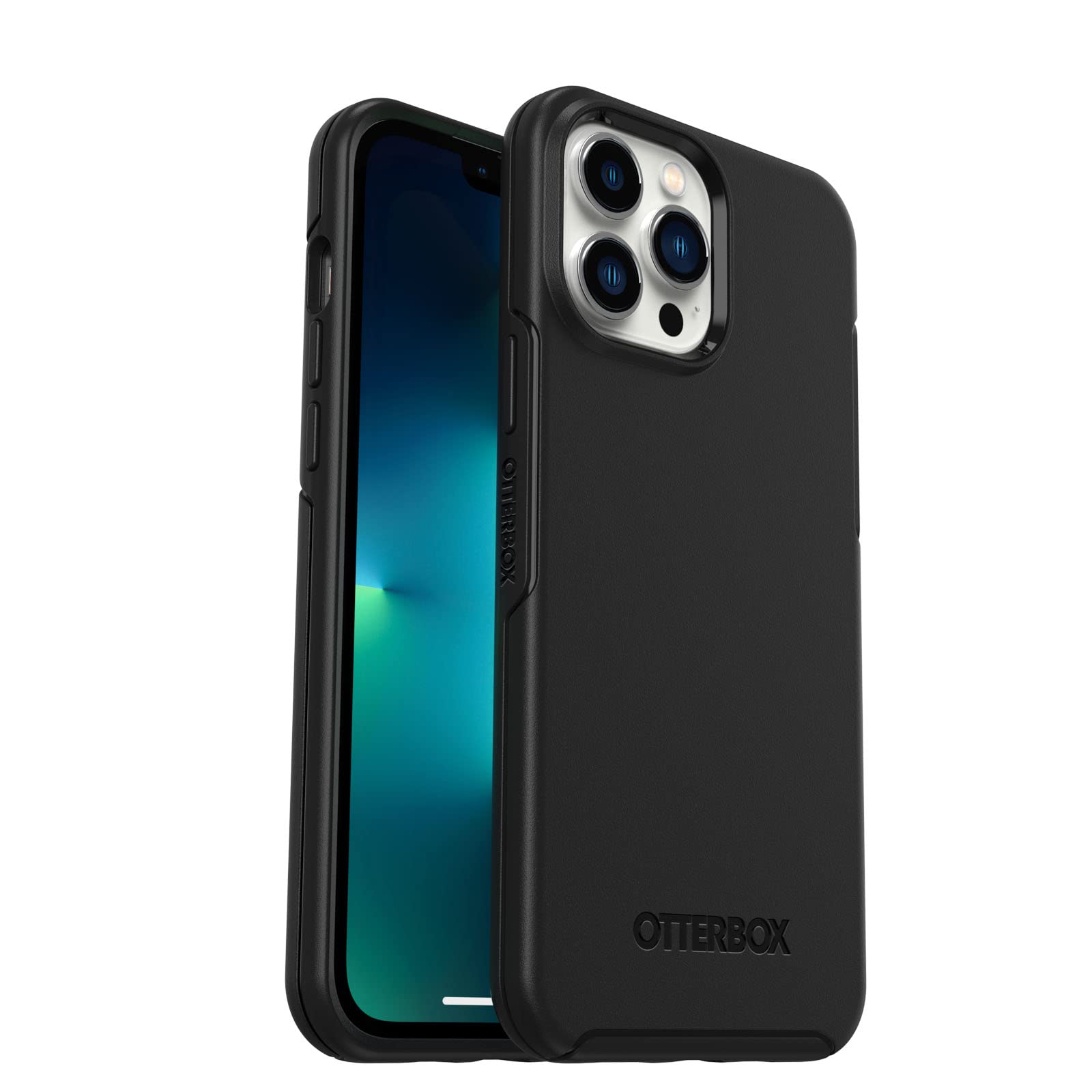 OtterBox iPhone 13 Pro Max & iPhone 12 Pro Max Symmetry Series Case - BLACK, Ultra-Sleek, Wireless Charging Compatible, Raised Edges Protect Camera & Screen