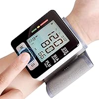 Wrist Sphygmomanometer, USB Charger with Digital LCD Display with Voice Prompts and 90 Measurement Memories for Home Use