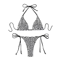 SHENHE Women's Sexy Thong Bikini Set Halter Triangle String Bikini Swimsuits 2 Piece
