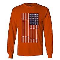 Workout Fitness Bars America American Flags Gym Tough Long Sleeve Men's