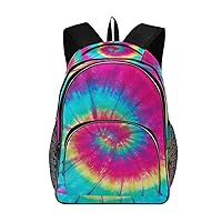 ALAZA Rainbow Spiral Tie Dye Teens Elementary School Bag Casual Daypack Book Bags Travel Knapsack Bags