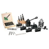 Mini Lathe Tooling Package - This tool set includes a drill chuck, boring bar set, center drills, cut off blade, tool post and turning tools - 0XA QCTP, LittleMachineShop.com (5207)