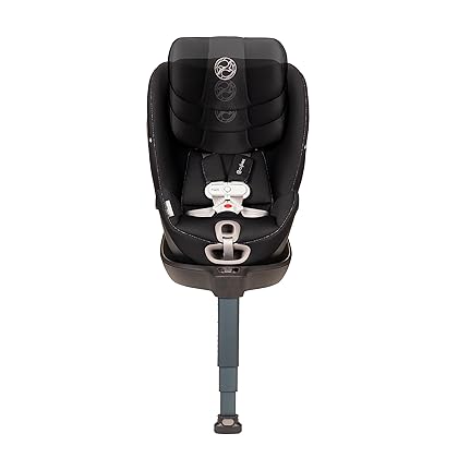 Cybex Sirona S with Convertible Car Seat, 360° Rotating Seat, Rear-Facing or Forward-Facing Car Seat, Easy Installation, SensorSafe Chest Clip, Instant Safety Alerts, Urban Black