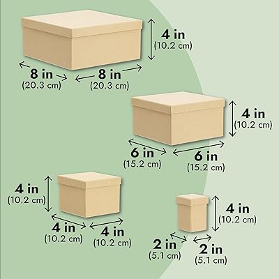 Bright Creations 6-Pack Decorative Nested Boxes with Lids Assorted Sizes  Square Nesting Gift Box Large to Small Thick Paper Board Stackable Gift  Boxes for Presents Wedding Birthday DIY