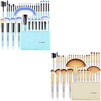 VANDER Save 20% on 32Pcs Blue Makeup Brushes+32Pcs Champagne Makeup Brushes Set, Foundation Brush Eyeshadow Brush Makeup Kit