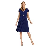 R&M Richards Womens Metallic Knee-Length Cocktail and Party Dress