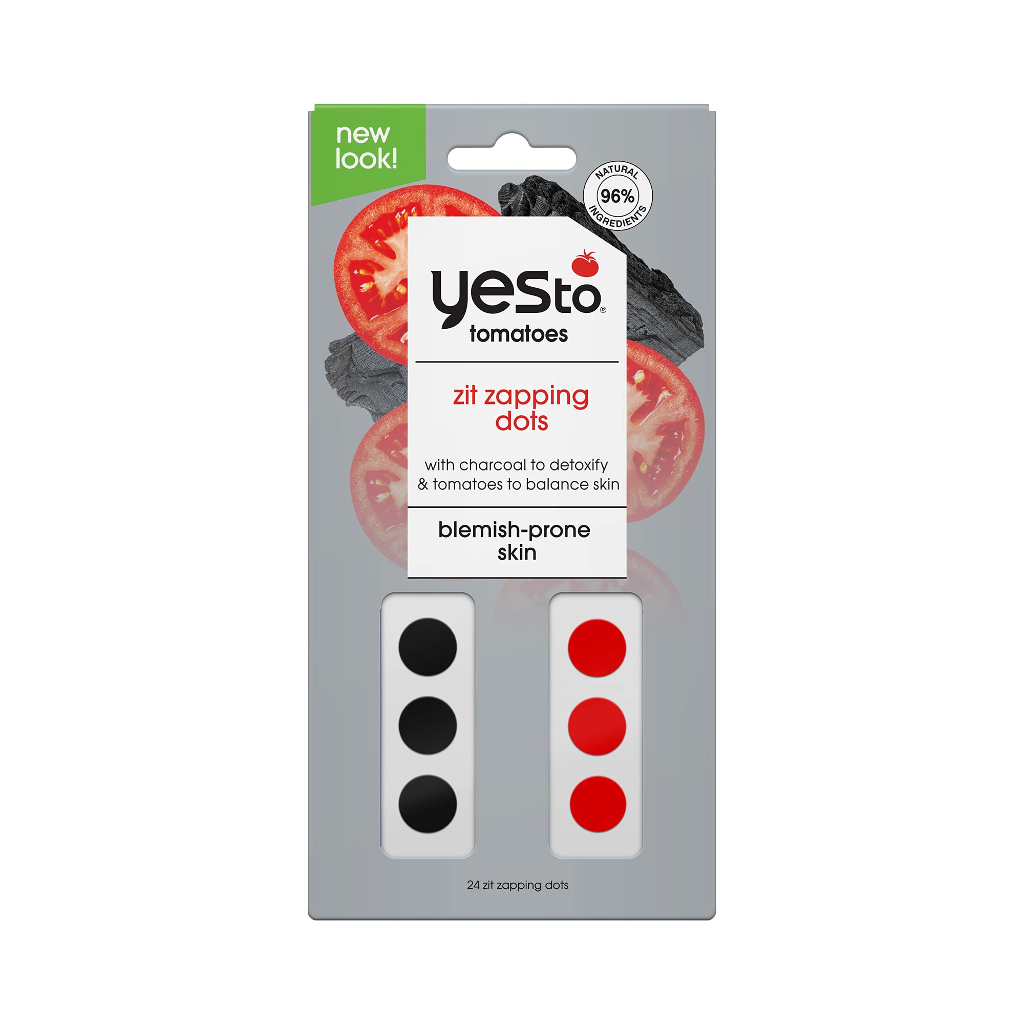 Yes To Detoxifying Charcoal Zit Zapping Dots, 24 Zit Zapping Dots, Paraben Free, Cruelty Free, 1 Count (Pack of 6)