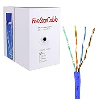 Cat5e 1000 Ft. Cable 24AWG 4 Twisted Pair UTP Unshielded Network Ethernet Router LAN Bulk Cable Pull Box - Blue Color