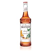 Monin - Honey Jasmine Syrup, Honey & Sweet Jasmine Flavored Syrup, Coffee Syrup, Natural Flavor Drink Mix, Simple Syrup for Coffee, Tea, Lemonade, Cocktails, & More, Gluten-Free, Clean Label (750 ml)