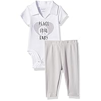 Hanes Unisex-Baby Ultimate Baby Flexy 2 Piece Set (Pant With Short Sleeve Polo Bodysuit)