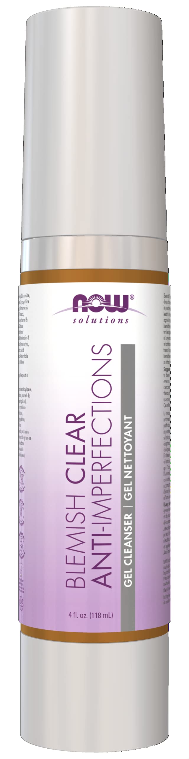 NOW Solutions, Blemish Clear Gel Cleanser, Gentle Deep Cleansing, Cleans Pores, Purify, 4-Ounce