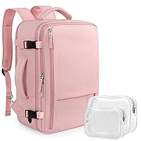 INC Travel Backpack For Women, 35L Carry On Backpack Flight Approved, Waterproof Personal Item Travel Bag Suitcase Backpack With USB Hole For Weekender, Traveling, Pink