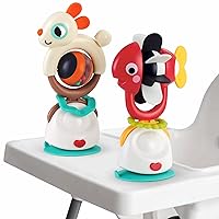 iPlay, iLearn Baby Rattle Toys 6-12 Month, Babies High Chair Suction Animal Rattles, Infant Crib Carseat Activity Tummy Play Time Sensory Toy, Newborn Gifts 6 7 8 9 10 12 18 Month Old Toddler Boy Girl