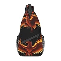 Phoenix Bathing Fire Pattern Cross Chest Bag Diagonally Multi Purpose Cross Body Bag Travel Hiking Backpack Men And Women One Size