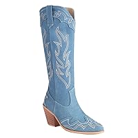 Women's Western Cowboy Boots with Embroidered