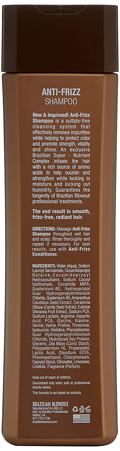 Brazilian Blowout Anti Frizz Shampoo, 12 Fl oz, Packaging May Vary