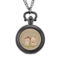Pig Love Pocket Watch Fashion Pendant Watches Necklace With Chain For Friend Lover Family Gifts