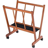 MEEDEN Wood Large Print Rack with Castors, Artist Storage and Display Rack, Premium Drying Rack, Storage for Canvas, Prints, Panels, Posters, Holds Artworks Up to 47