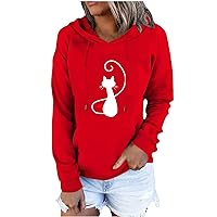Hoodie Cropped Sweatshirts For Women Graphic Print Hood Pullover Long SLeeve Sweatshirt Fall Winter Daily Cloth