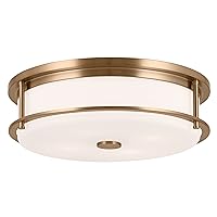 Kichler Brit 52597CPZ Flush Mount 4-Light 18˝ with Satin Etched Cased Opal Glass in Champagne Bronze