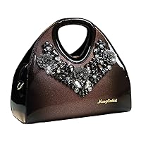 Fashion Diamonds Purses For Women Top Handle Satchel Handbags Leather Party Shoulder Messenger Evening Bags