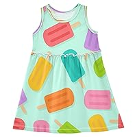 Colorful Popsicles Shadow Girls Dress Kids Toddler Casual Dresses Summer Dresses 2T