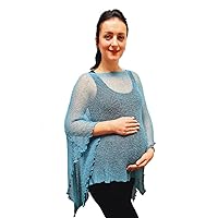 Ladies Maternity Pregnancy Cover Up Cape Crochet Lace Fish Net Batwing Ponch