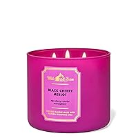 White Barn Candle Company Bath and Body Works 3-Wick Scented Candle w/Essential Oils - 14.5 oz -Black Cherry Merlot (ripe Cherry . Merlot red Raspberry ) )